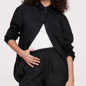 NWT Banana Republic Black High-Rise Cargo Shorts Tie Waist Pockets XS